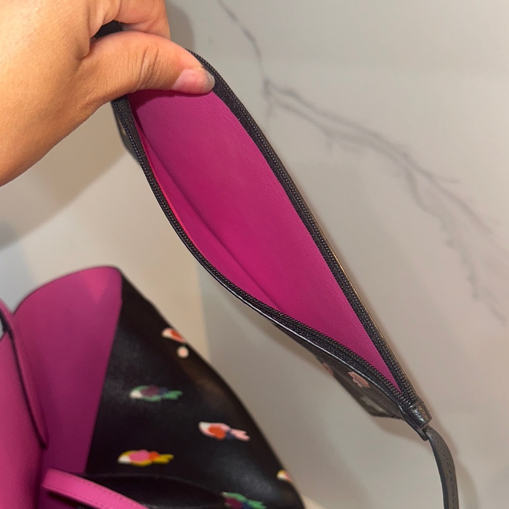 Kate Spade Black Tote with Colorful Parrot Design - Picture 10 of 16